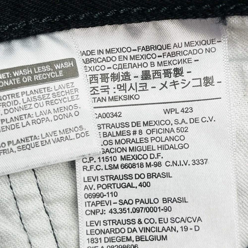 Levi's 501 Button Fly Jeans Mens 36x33 Black Straight Leg Classic Normcore‎